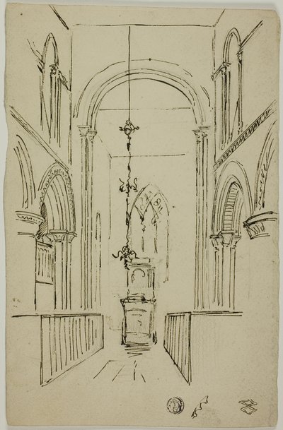 Interieur van een Kathedraal door Unknown artist
