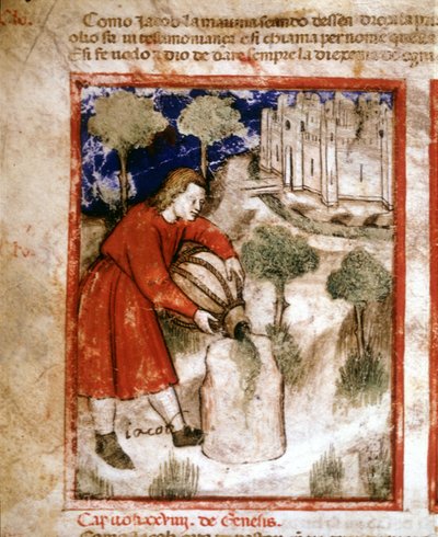 Jacob. Pagina van een manuscript uit de Pentateuch. 14e eeuw door Unknown artist