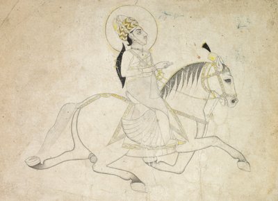 Jai Singh III van Jaipur (r. 1818-1835) Rijdend door Unknown artist