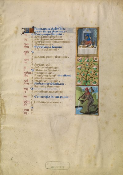 Januari Kalenderblad; Smullen; Waterman door Unknown artist