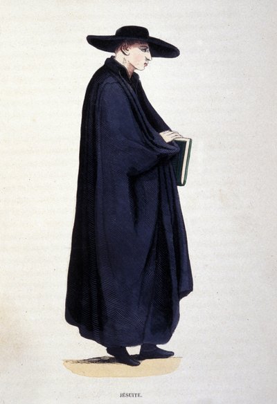 Jezuïet. Gravure uit een album over religieuze orden, Parijs door Unknown artist