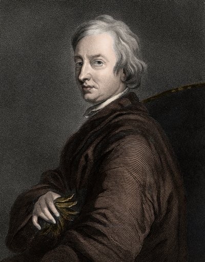 John Dryden 1631-1700 - gravure - 19e eeuw door Unknown artist
