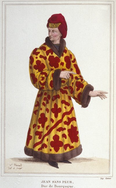 Jan zonder Vrees (1371-1419), Hertog van Bourgondië (gravure 1830) door Unknown artist