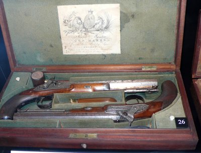 Joseph Manton pistoolduel set door Unknown artist