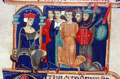 Oordeel van een crimineel. 14e-eeuws manuscript. Biblioteca Braidense, Milaan. door Unknown artist
