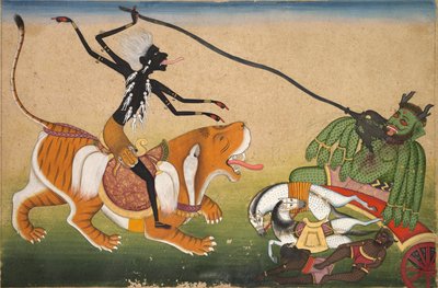 Kali valt Nisumbha aan door Unknown artist