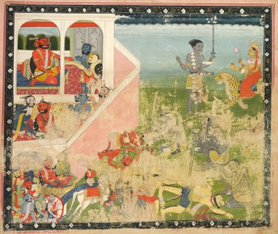 Kali en Devi Aanval: Blad uit een Devi Mahatmya door Unknown artist