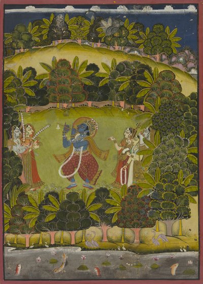 Krishna fluit voor de Gopi