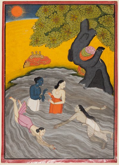 Krishna speelt met de Gopi