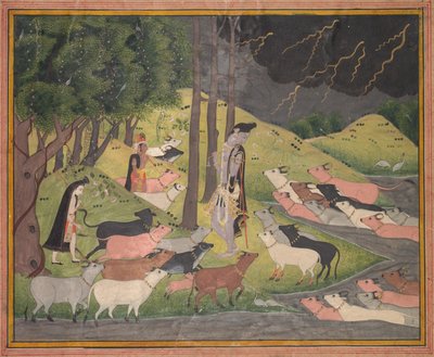 Krishna Roept de Koeien door Unknown artist