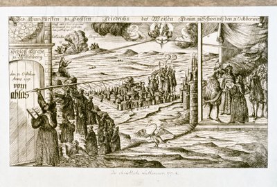 LUTHER Maarten: Allegorische druk van de droom van Frederik de Wijze, prins van Saksen (gravure) door Unknown artist