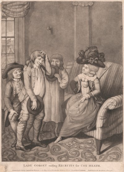 Lady Gorget die Rekruten Werft voor Cox Heath door Unknown artist