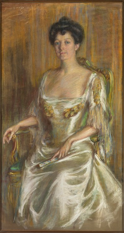 Dame met waaier door Unknown artist