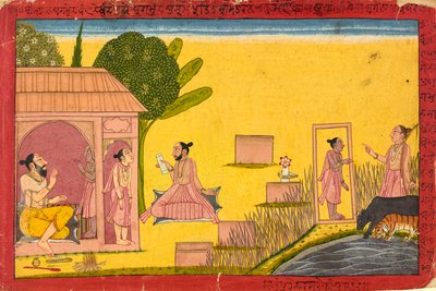 Lakshmana bij de hermitage, folio uit een Ramayana door Unknown artist