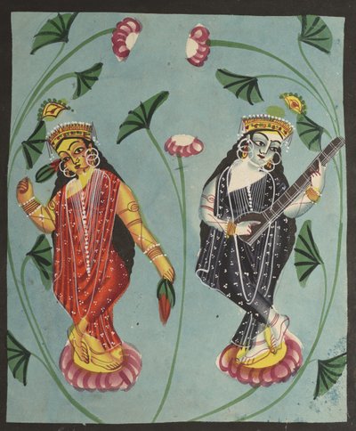 Lakshmi en Sarasvati door Unknown artist