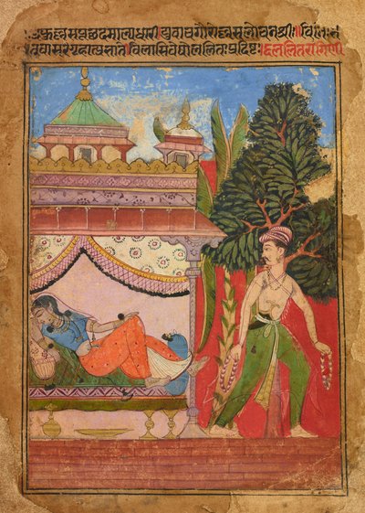 Lalit Ragini, folio uit een <em>Ragamala</em> door Unknown artist