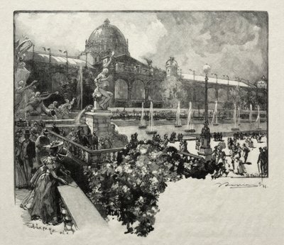 Het Paleis van de Vrije Kunsten, Exterieur door Unknown artist