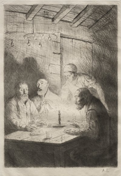 Le Souper chez misère door Unknown artist