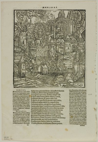 Blad uit Opera van Virgilius (naar de Strasbourg Virgil, 1502), plaat 90 uit Houtsneden uit boeken van de XVI eeuw door Unknown artist