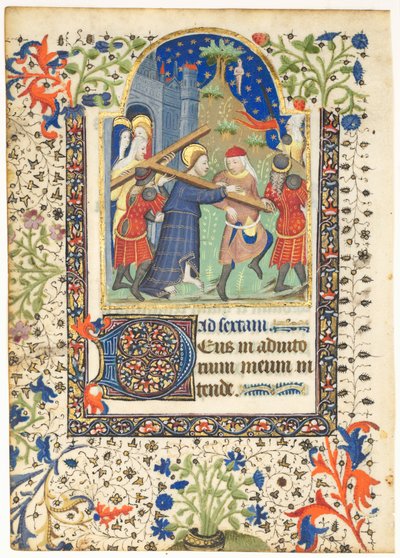 Blad uit een Getijdenboek: Christus Draagt het Kruis (Sext, Uren van het Kruis) door Unknown artist