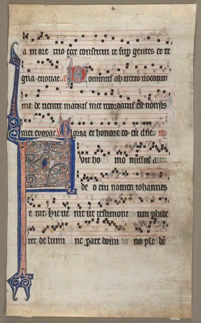 Blad uit een Koorboek: Aankondiging aan Zacharias door Unknown artist