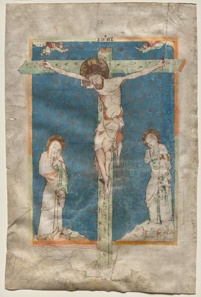 Blad uit een Missaal: De kruisiging (recto) door Unknown artist