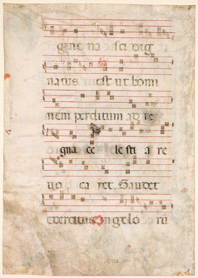Blad uit een Antifonarium: Muziek (verso) door Unknown artist