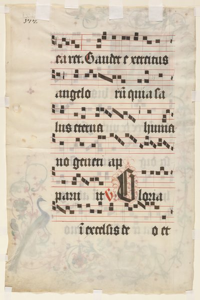 Blad uit een Antifonarium: Tekst (verso) door Unknown artist