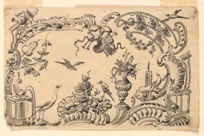 Blad met motieven voor versieringen van snuifdozen door Unknown artist