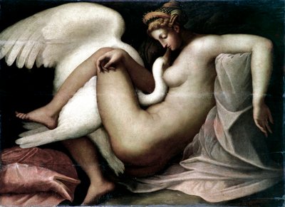Leda en de zwaan Anoniem schilderij naar een origineel vernietigd door Michelangelo Buonarroti genaamd Michelangelo door Unknown artist