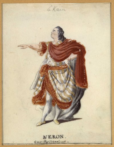 Lekain (Henri Louis Cain (Henri-Louis Le Kain) (1729-1778) als Nero in Racine