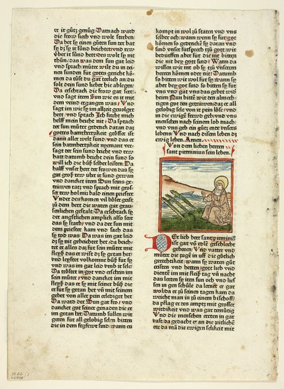Leven van Sint Pirminius uit Heiligenleben, Winterteil (Levens van de Heiligen, Wintertijd), Plaat 1 uit Houtsneden uit Boeken van de 15e Eeuw door Unknown artist