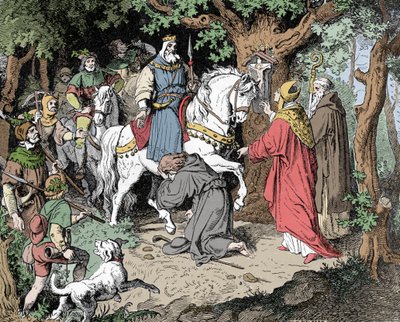 Liudolf smeekt om vergeving van zijn vader Otto I van het Heilige Rijk door Unknown artist