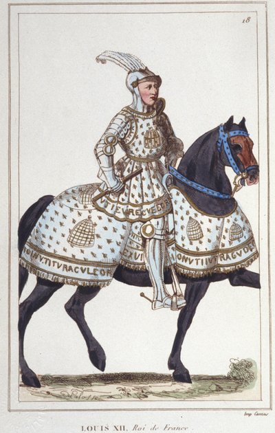 Lodewijk XII (1462 -1515), Koning van Frankrijk gravure uit 1830 door Unknown artist