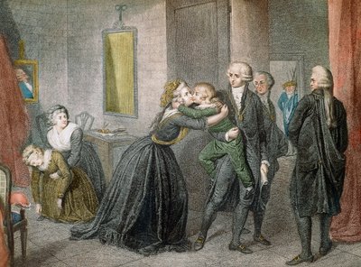 Lodewijk XVII werd gescheiden van zijn moeder Marie Antoinette op 3 juli door Unknown artist