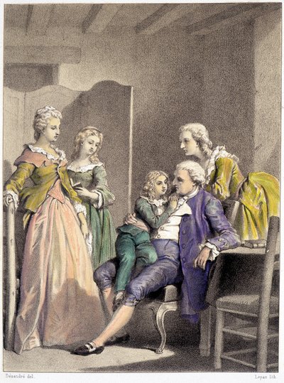Lodewijk XVI, Marie Antoinette en Lodewijk XVII opgesloten in de tempel door Unknown artist