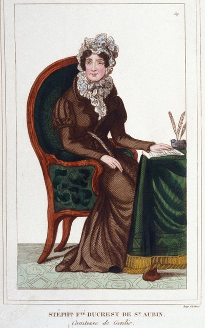 Madame de Genlis - Portret van Stéphanie Félicité van de Crest van Saint-Aubin (Saint Aubin) door Unknown artist