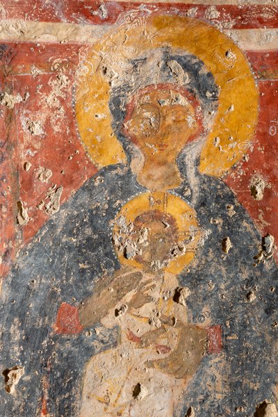 Madonna met kind tussen de aartsengelen Michaël en Gabriël door Unknown artist
