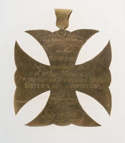 Maltese kruis hanger toegekend aan Bertha Palmer door Unknown artist