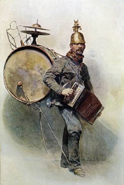Man orkest - tekening, eind 19e eeuw door Unknown artist