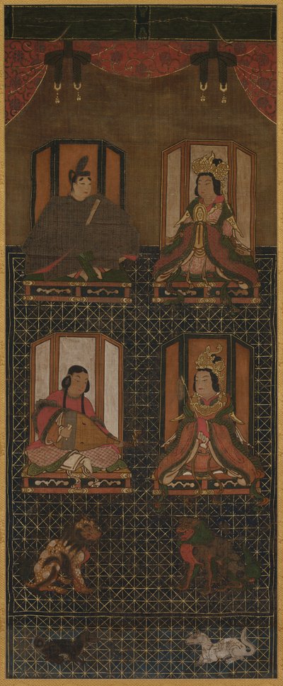 Mandala van de Vier Godheden van Mt. Kōya door Unknown artist