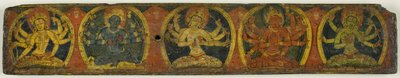 Manuscriptomslag van de Vijf Beschermers (Pancharaksha) door Unknown artist