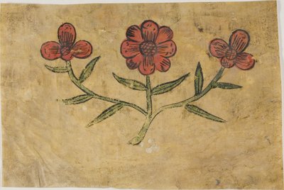 Handschriftknipsel met bloemen door Unknown artist