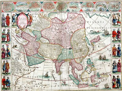 Kaart van Azië uit de Bleau Atlas door Unknown artist