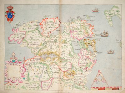 Kaart van het noorden van Ierland, ca. 1600 door Unknown artist