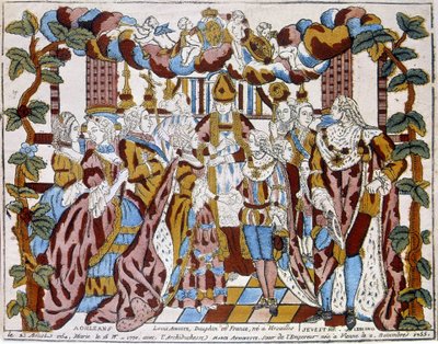 Huwelijk van Lodewijk XVI met Marie Antoinette, circa 1774, in Orleans. door Unknown artist