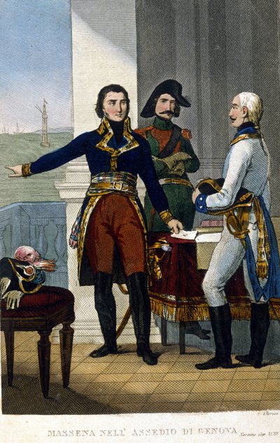 Maarschalk André Masséna (1756-1817) bij het beleg van Genua in april 1800 door Unknown artist