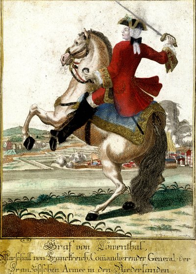 Maarschalk Loewendahl (1700-1755) bij de Slag bij Fontenoy, België door Unknown artist