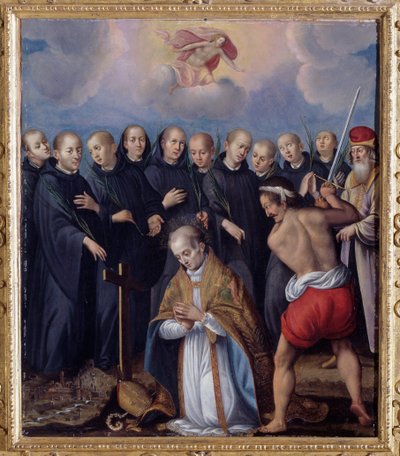 Martelaarschap van Sint-Berontario, omringd door zijn monniken door Unknown artist
