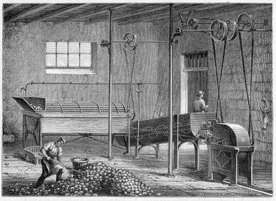 Mechanische aardappelwasser, gevolgd door epierror en rasp - Figutree door Unknown artist